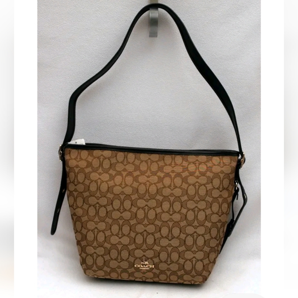 Coach Signature Canvas Brown and Tan Shoulder Bag